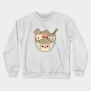 Cute Ramen Noodles Cartoon Anime Drawing Japan Crewneck Sweatshirt